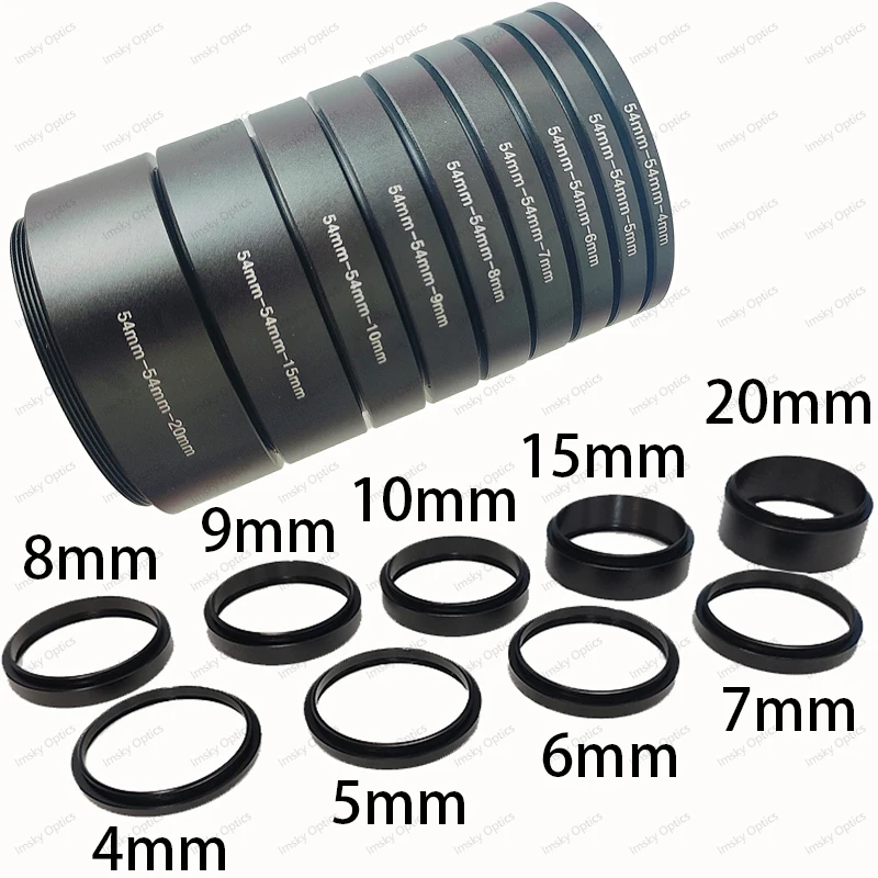 M42/M48/M54 Extension Tube Kits 3/5/7/10/12/15/20/30/40/50mm M48x0.75 on Both Sides for Astronomy Telescope Photography T Ring