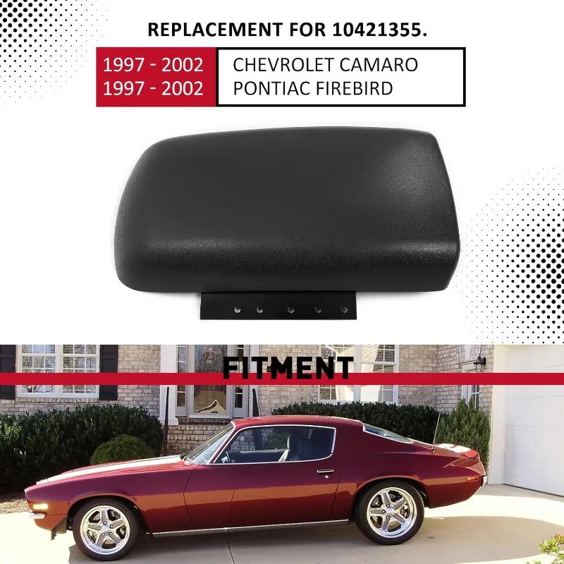 Center Console Lid Armrest Compatible with 1997-2002 Chevrolet Camaro Pontiac Firebird Replacement for 10421355 Plastic Black