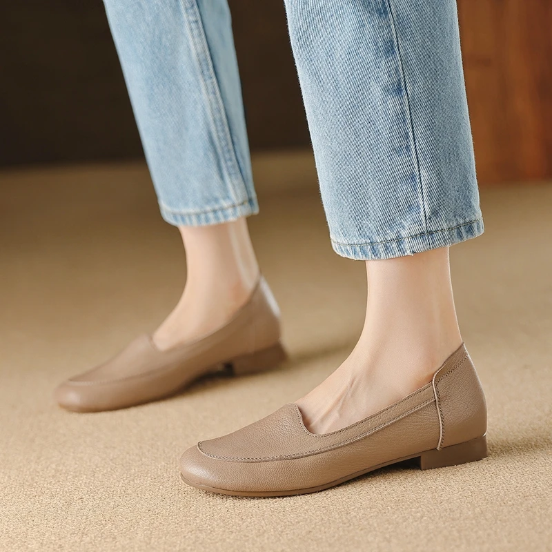 

Осенняя распродажа 2024, женская обувь без шнуровки из натуральной кожи, туфли-лодочки с квадратным носком на низком каблуке, мягкие туфли-лодочки с верхом, офисные женские модельные туфли