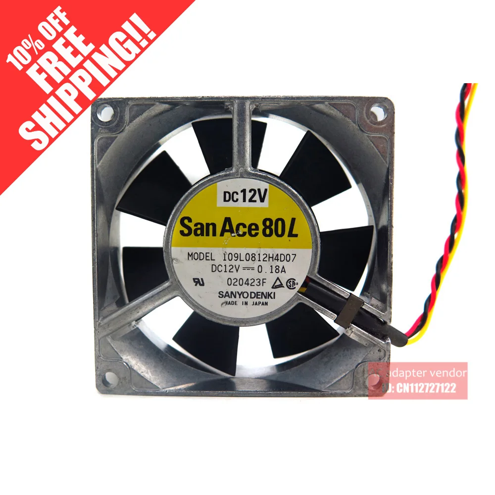 109L0812S403 DC12V 0.26A  FOR SANYO DENKI SAN ACE 80*80*25 Aluminum frame cooling fan