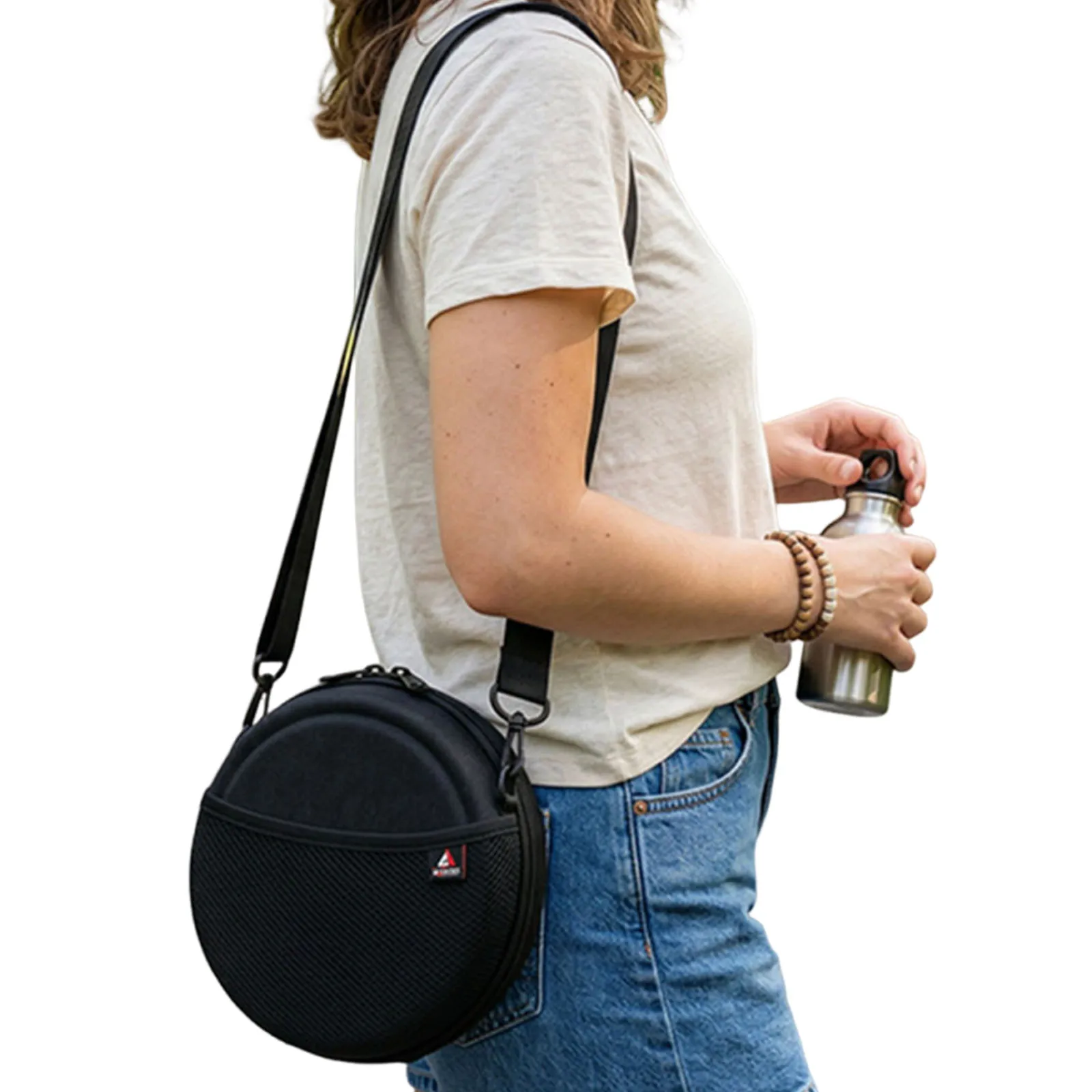 Carrying Case for 6 Inch CD Player Cable Accessories Mini Shoulder Bags with Adjustable Strap with Net Drop-Proof