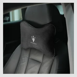 Suede Car Seat Neck Pillow Headrest Head Rest Relax Protection For Maserati Granturismo Quattroporte Levante Coupe Spyder Ghibli