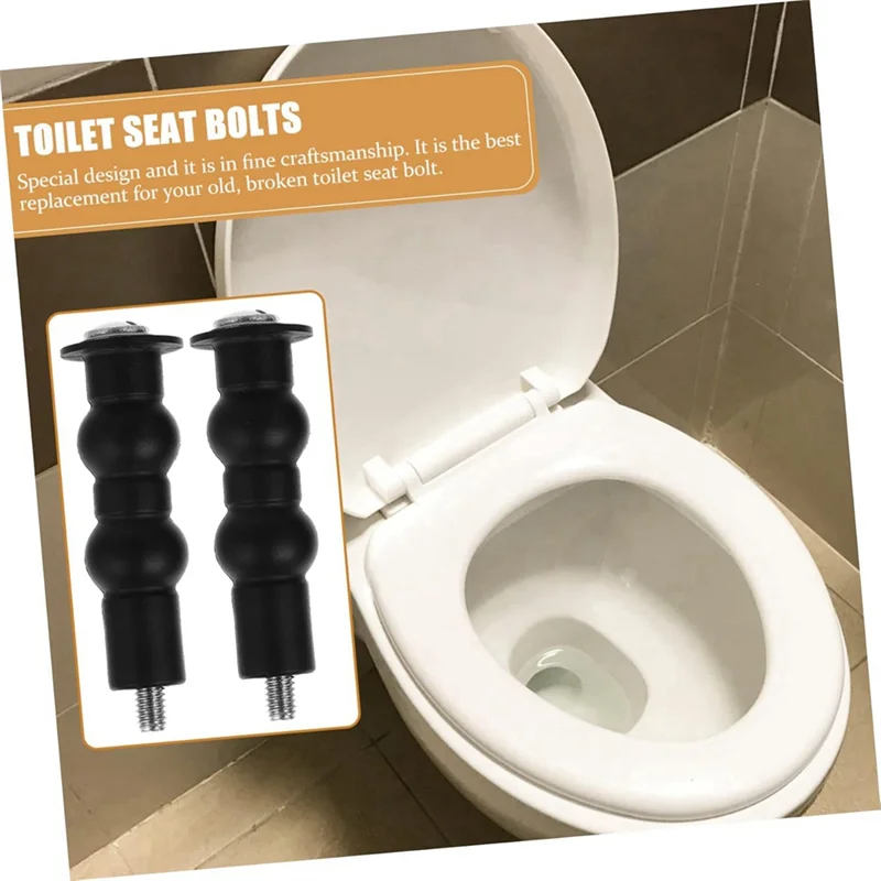 

ABRU-4-Pack Винты для унитаза Крепежные болты для унитаза Колпачки болтов для сиденья унитаза Подходит для верхнего крепления унитаза Болты для сиденья унитаза Черный