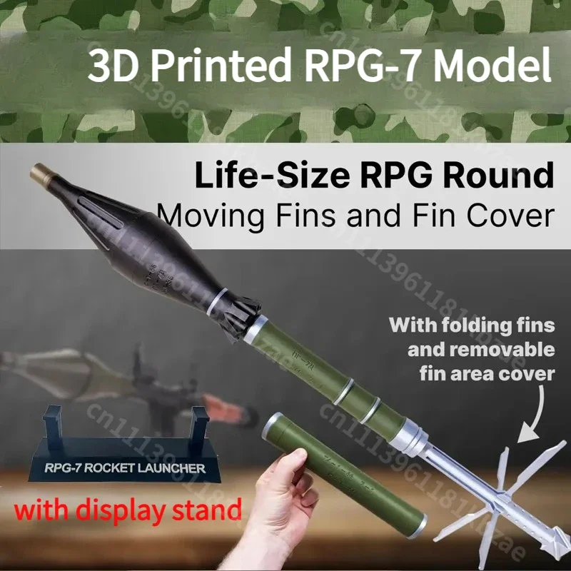 1PC Static Non Functional 3D Printed RPG7 Model  Assembly Desktop Ornament Military Enthusiast's Collection Model
