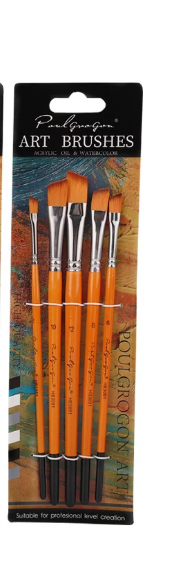 

5pcs Draw Paint Brushes Set Kit Artist Paintbrush with Nylon Hair for Artist Acrylic Aquarelle Watercolor Gouache Face Painting