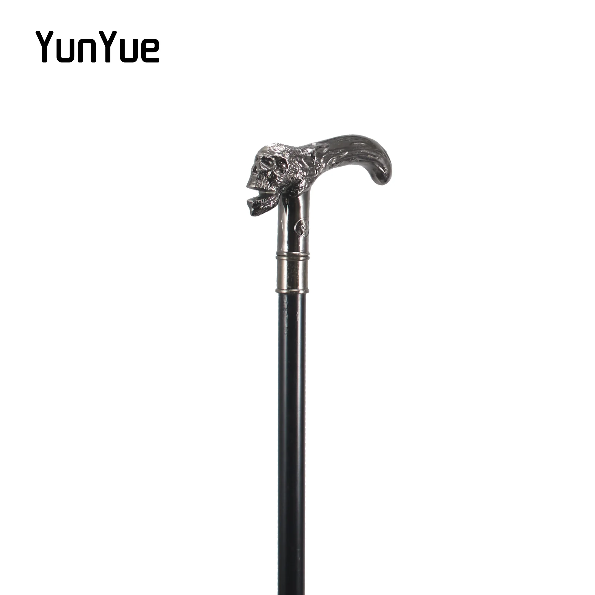 Vintage Silbrig Schädel Kopf Gehstock Gentleman Elegante Mode Dekorative Krücke Cosplay Film Requisiten Cane Trekking Pole 93CM