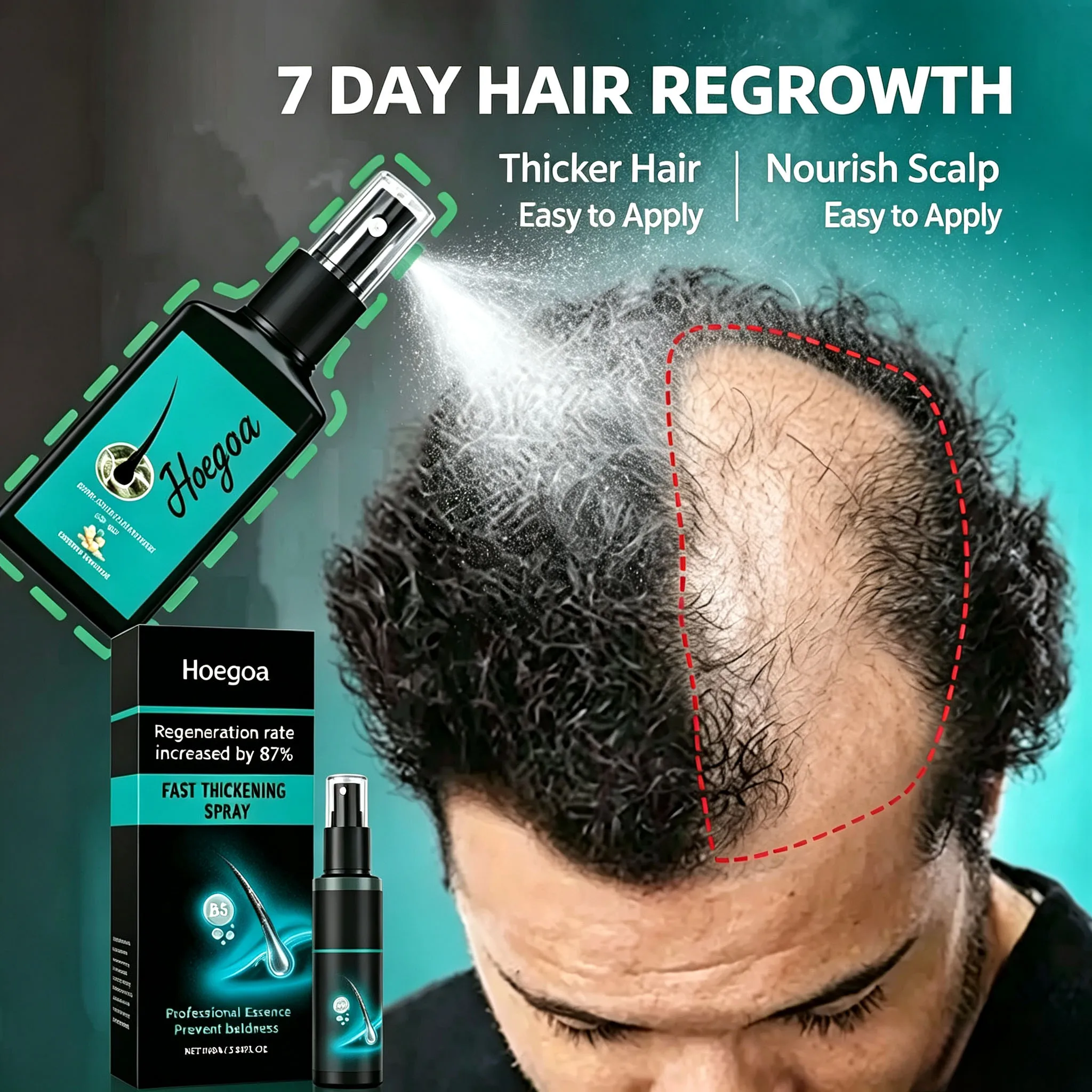 Anti-Alopecia Spray Hair Thickening Spray For Fuller Looking Hair Smoothing Anti Frizz For Daily Hair Care Routine 100ml