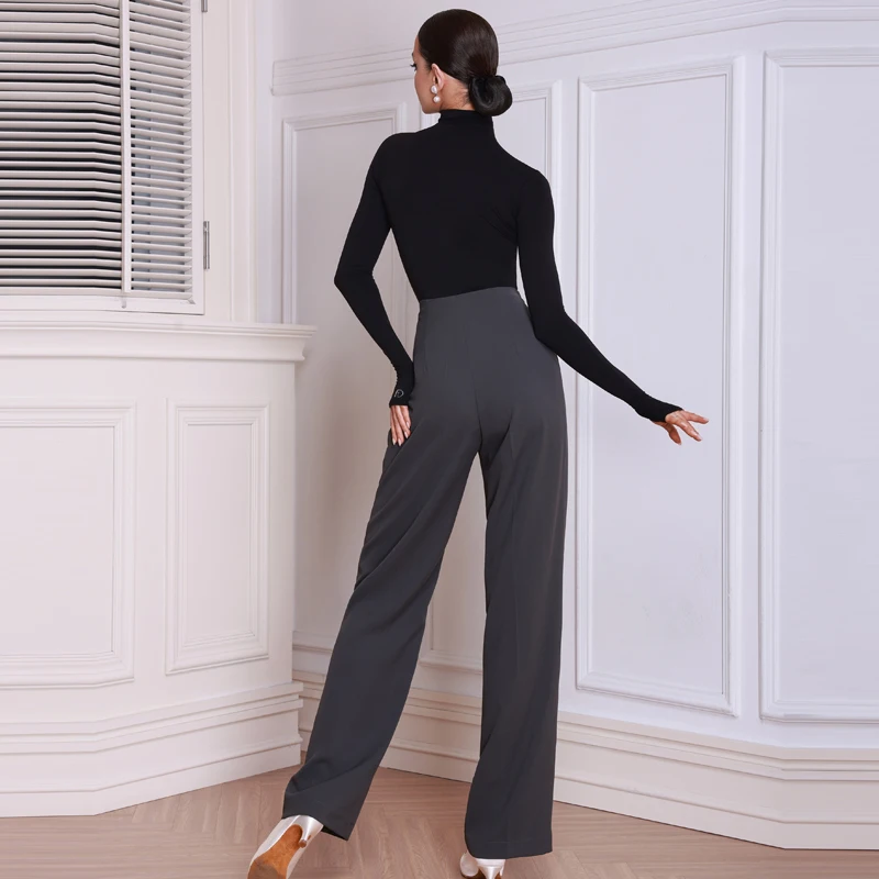 Abbigliamento da ballo femminile per donna, tango, competizione di danza moderna, abiti, collo alto, pantaloni da ballo a vita alta, top latino SL14721