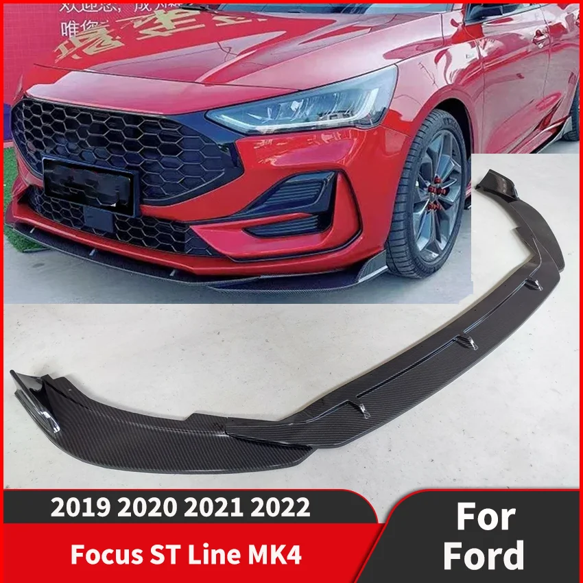 

For Ford Focus ST Line MK4 2019 2020 2021 2022 Front Lip Front Bumper Lip Spoiler Splitters Body Kit Aprons Cover Guard Trim