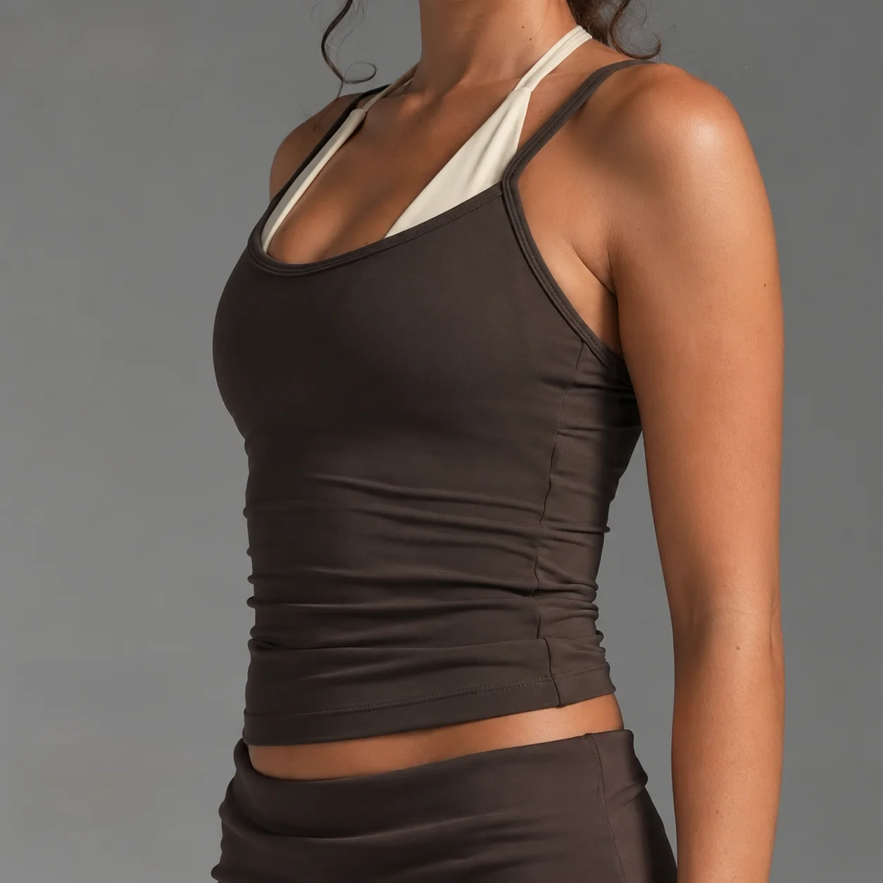Women Color Block Sleeveless Tank Top Quick Dry Fake Two Piece Sports Bra Running Gym Pilates Yoga Workout Top