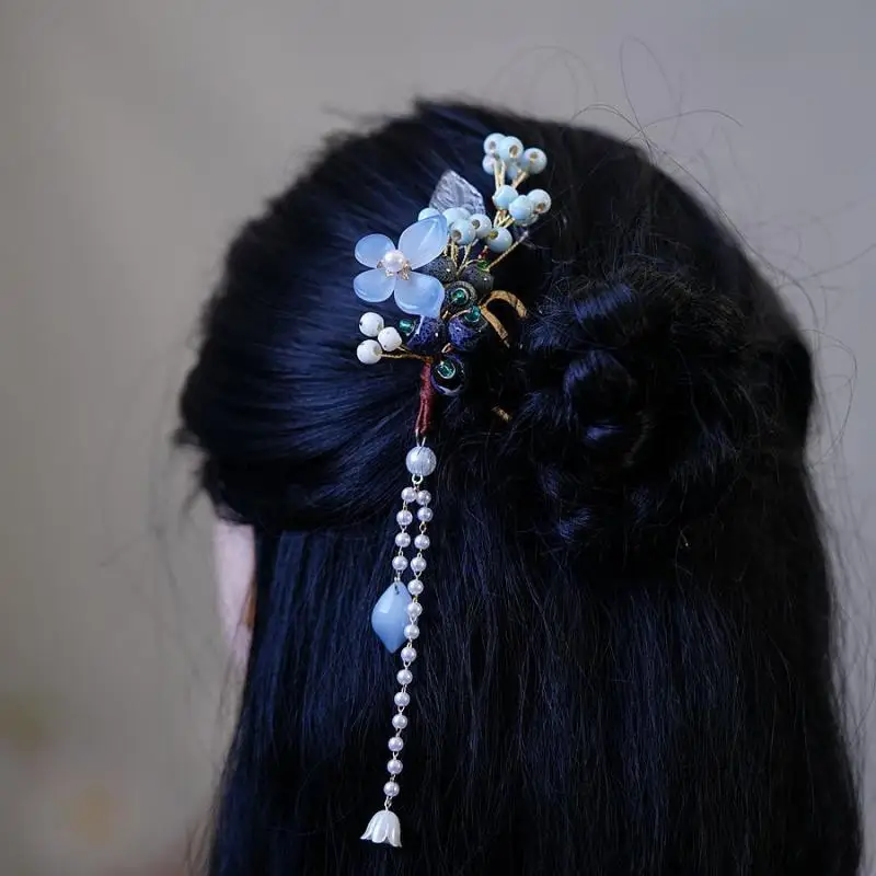 

Hair Comb Heart Ancient Flower Hairpin for Women