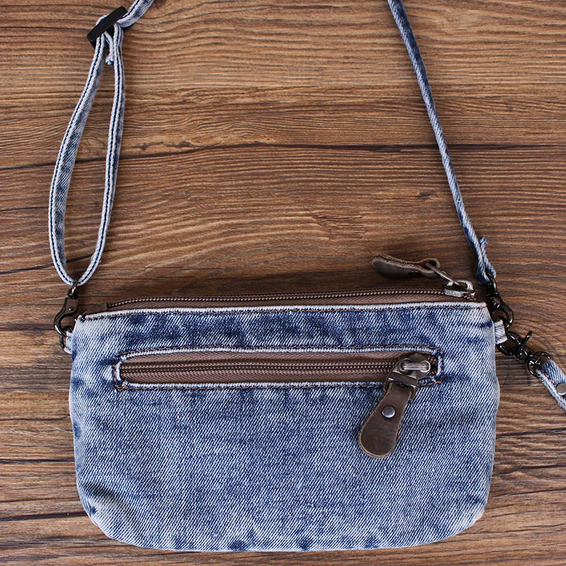 Retro Korean Denim  Wallet Women's Summer Casual Fashion Crossbody Mobile Phone Bag Stylish Small Purse Trendy Coin Purse