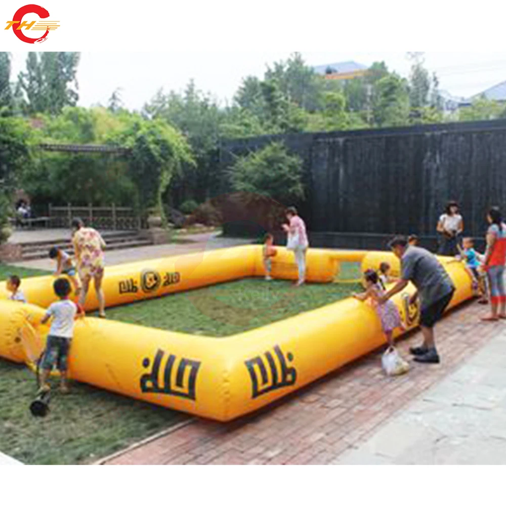 5m/6m/7m Inflatable Court with Detachable Door and Goal Inflatable Football Field Play Area for Children