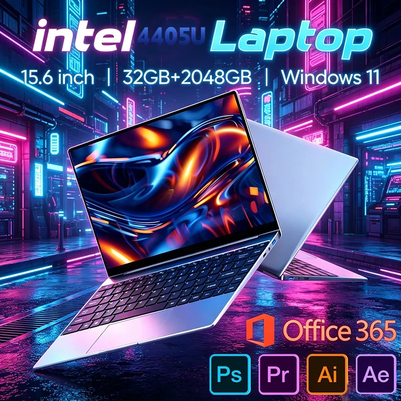 

2026 LENO 15.6 Inch 4K HD Laptop Intel Core 4405U Win11 16GB RAM 1TB SSD Ultra Thin Portable Gaming Business Notebook Computer