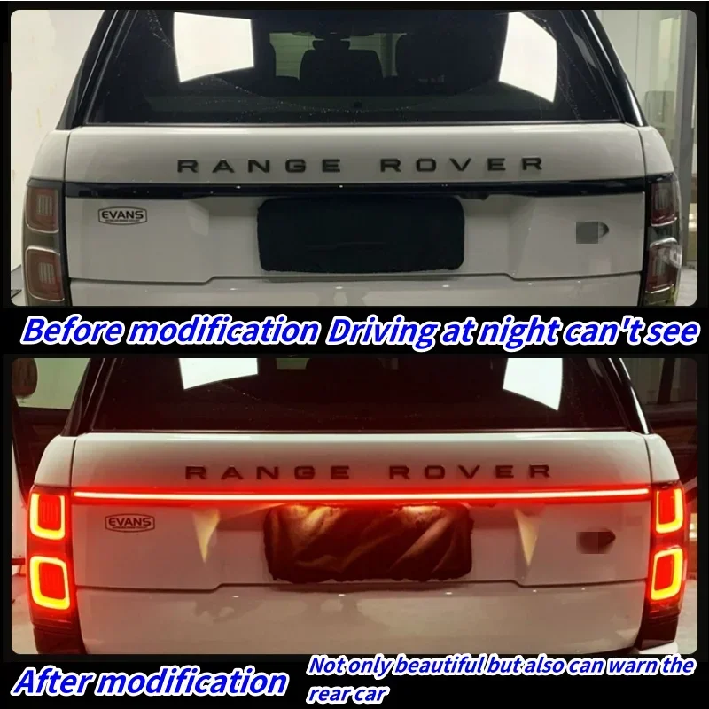 Suitable for Range Rover 13-22 through type tail lights, specially modified with high mounted brake light LED trunk light