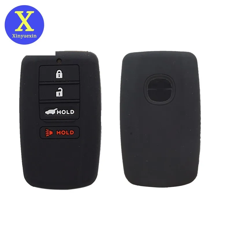 Xinyuexin Silicone Car Key Cover FOB Case for Acura ILX TLX RLX RDX MDX TS Remote Key Holder Protection 4 Buttons Car Accessory