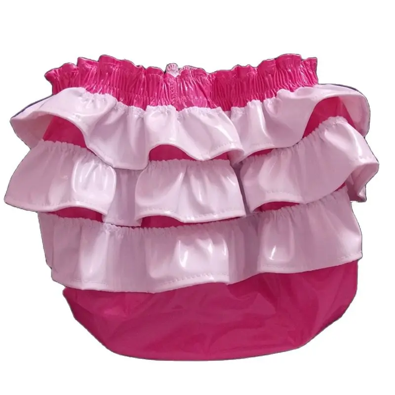 Adult Giant Baby Sexy Girl Black Thin PVC Girly Short Skirt Maid Lining Satin Role-playing Gothic Dress Underwear Multi-color