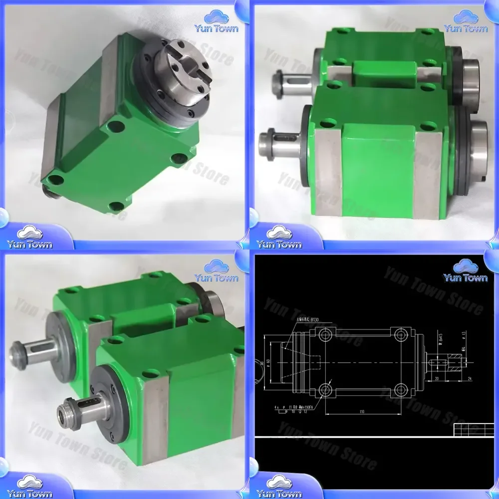 1.5KW 2Hp BT30 Spindle Power Head 3000-8000RPM 1500W Power Unit for Machine Tools for CNC Milling Boring Cutting Router