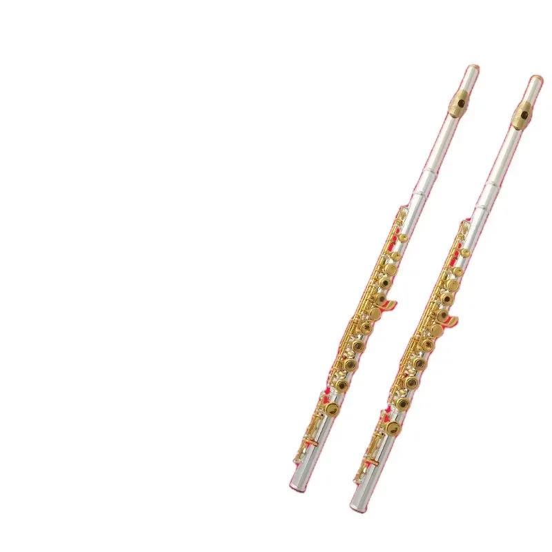 Dual-purpose flute gold-plated primary key instrument in brass