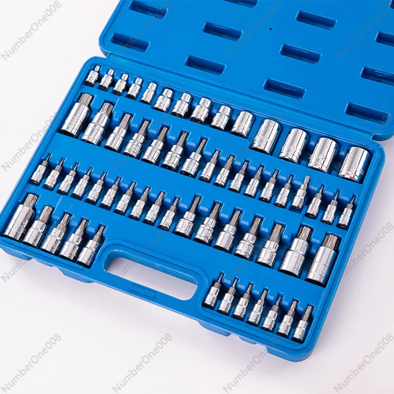

Набор из 60 шестигранных бит-головок, биты Torx и защитные биты для отверток из стали CR-V, профессиональный набор инструментов для ремонта автомобилей