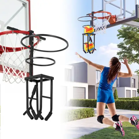 Volleyball Training Aid, Adjustable Heavy-Duty Volleyball Spike Serve Trainer for Basketball Hoop, Outdoor Practice Equipment for Teens & Athletes