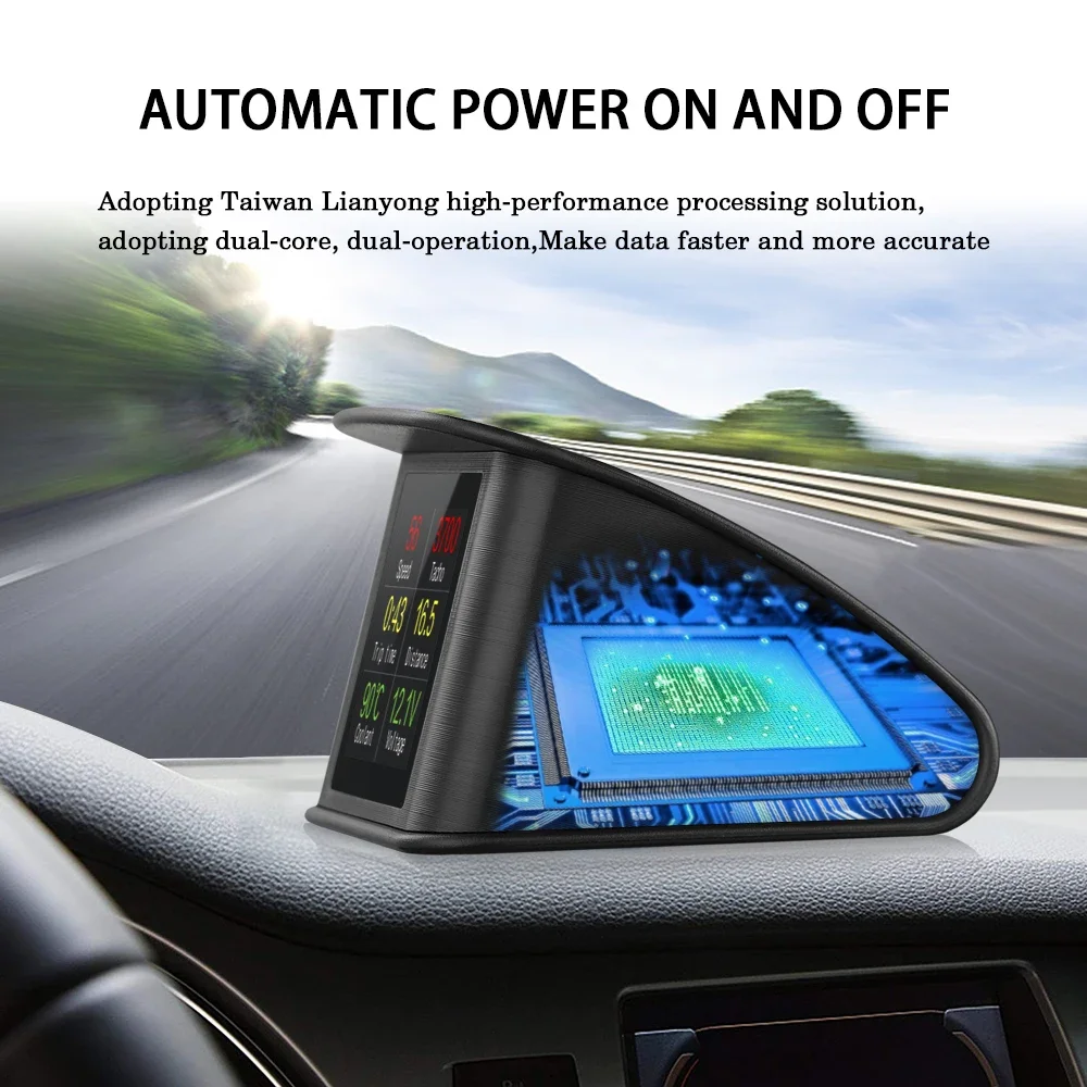 T600 HUD Car Head Up Display Smart Gauge Digital GPS Speed RPM Water Temp Fuel Consumption Smart System Auto Meter For All Car