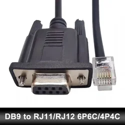 1 Meter RS232 DB9 to RJ12 RJ11 RJ50 Extension Cable Male 6p6c Crystal Head to DB9 Male/Female Extender RJ45 to RS232 Connector