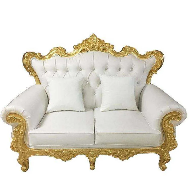 King and queen high back cheaper gold throne chairs royal luxury wedding chair for groom and brid