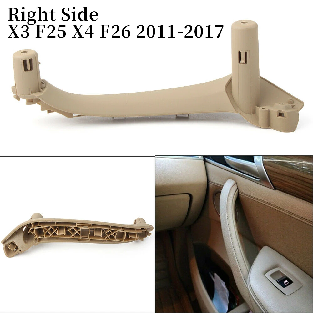 Car Interior Inner Door Pull Handle Pull Trim For-Bmw F25 F26 X3 X4 2011-2017,Front & Rear Right Side Cream Color