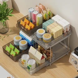 WORTHBUY Double Layer Storage Rack Pull Out Large Capacity Seasoning Spice Racks Multipurpose Kitchen Organizer Shelf