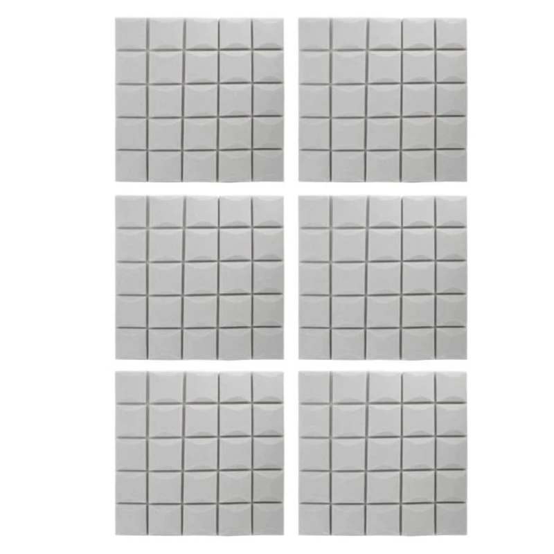 

HOT! 6 Pcs Mushroom Soundproof Foam Sound-Absorbing Cotton Acoustic Panels Studio Soundproofing Foam Wedges Tiles,50X50x3cm