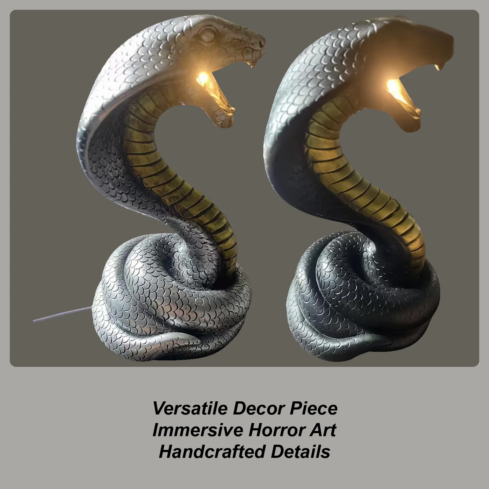 

Готический змеиный светильник с питанием от USB, змеиный готический ночник, изысканный коллекционный прикроватный светильник, украшение для общежития, кабинета, спальни