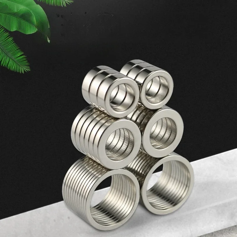 5 Pcs Round Ring Magnets 3mm Thick Through Hole High Pull Force Magnet Circular Magnetic Sheet for Industrial Handmade