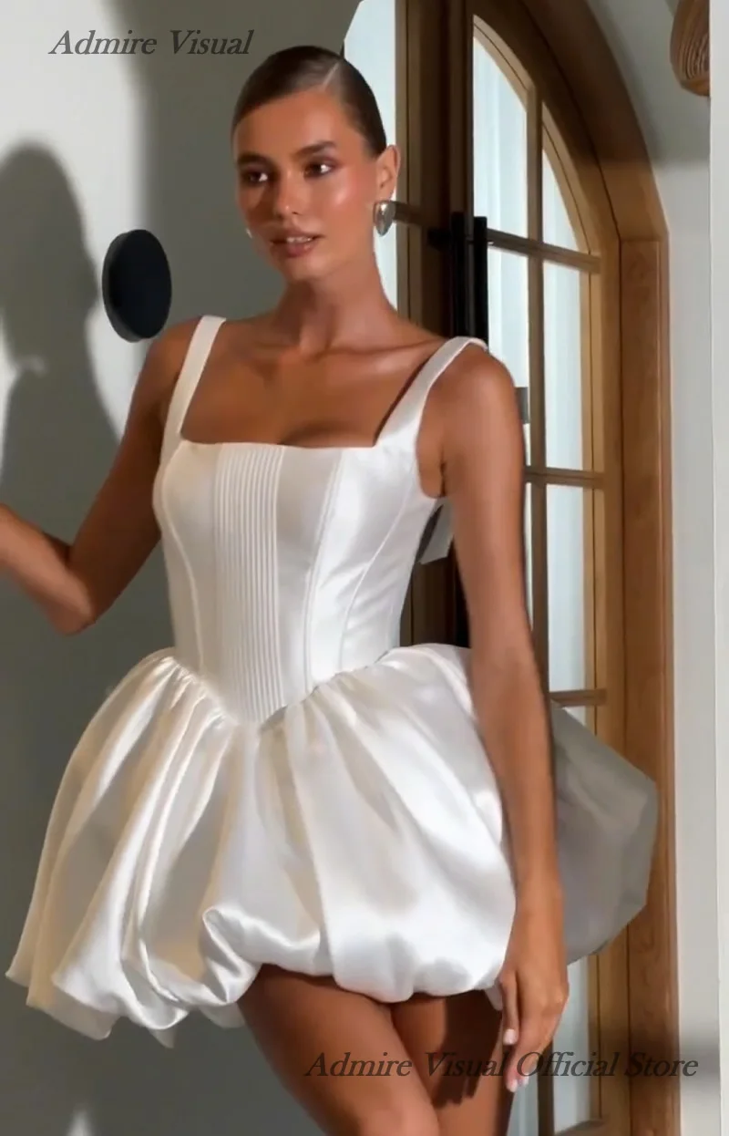 Admire Visual Prom Dress Mini A-Line collo quadrato senza maniche con fiocco eleganti abiti per occasioni speciali