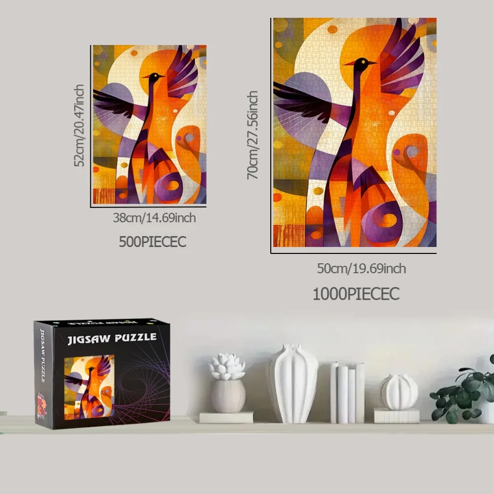 500pcs/1000pcs High-Quality Jigsaw Puzzle | Portable, Intermediate Skill Level, Rectangular Cardboard Puzzle for Birthday, Hal