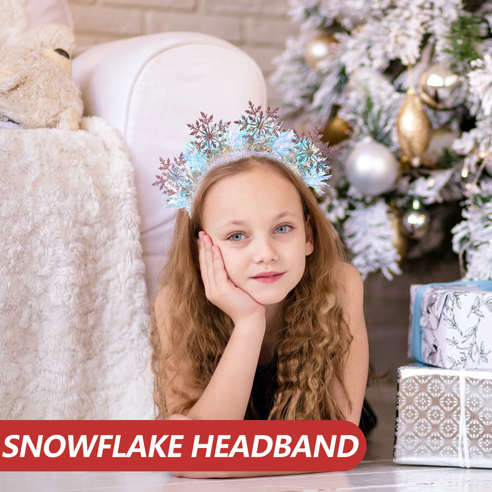 Head Band Christmas Headband Snowflake Silver Party Hairband Accessories Headbands Pink Women Snowflakes Miss