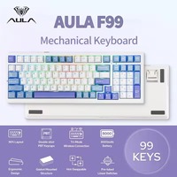 Aula F99 Gaming Keyboard Wireless Bluetooth Tri Mode RGB 2.4g Hot Swap Custom Keyboards PBT Gasket Structure Game Accessories