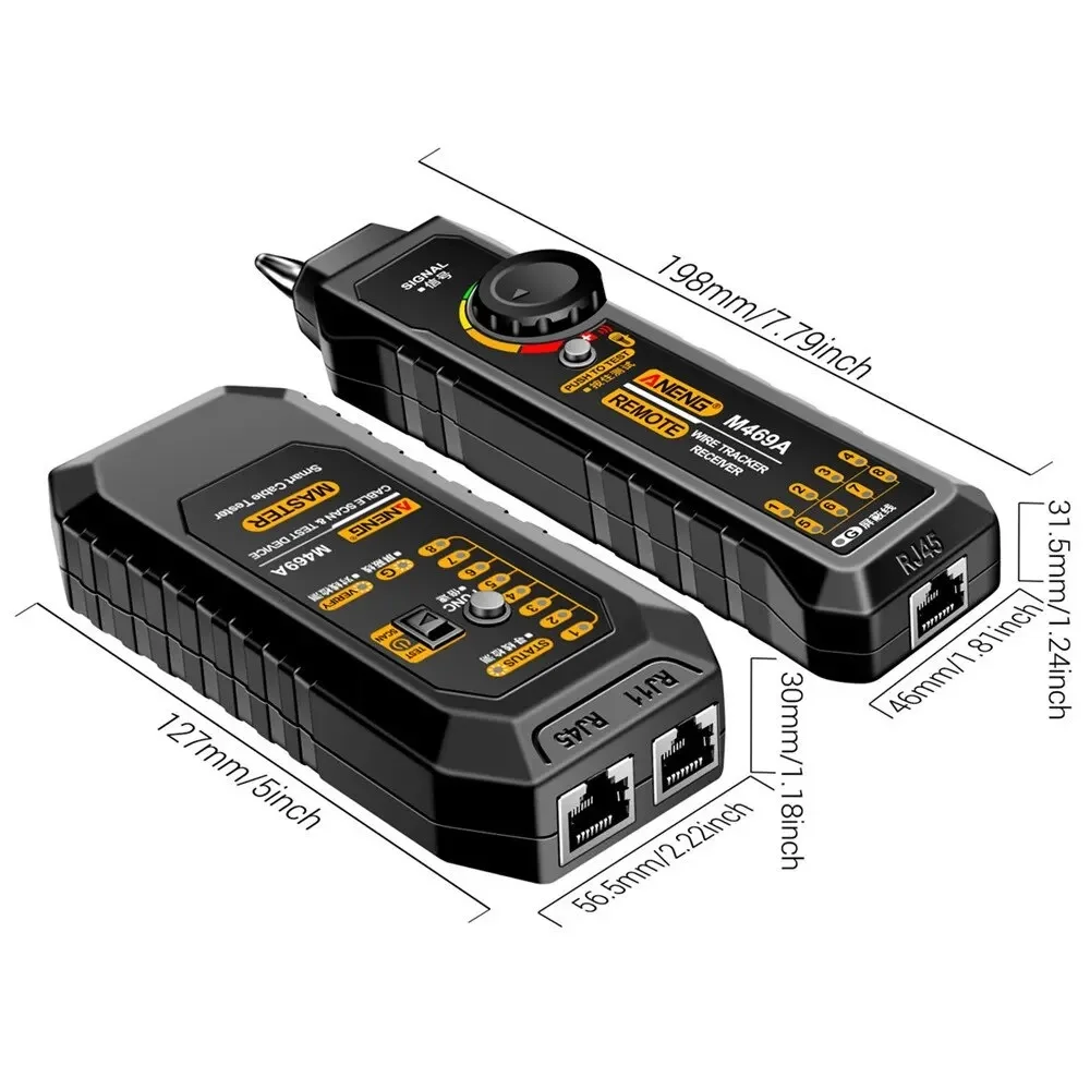 Détecteur de câble réseau M469A RJ45 RJ11, testeur de câble LAN, Instrument de test Anti-interférence, outils de test de réparation réseau