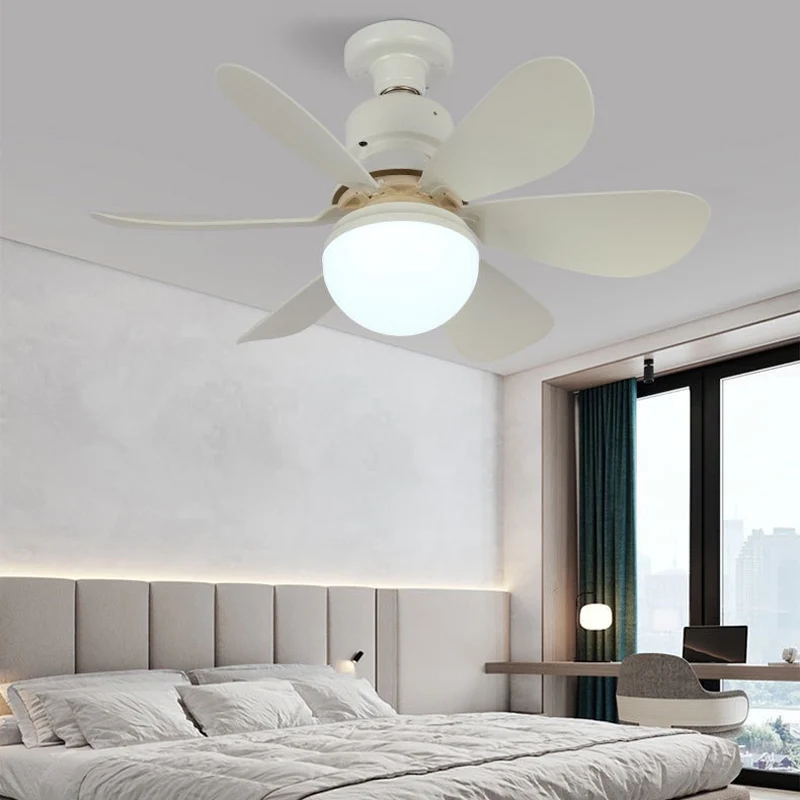 Ceiling Fan Light E27 with Remote Control for Dimming Living Room Study Household Modern Ceiling Fan with Light Hanging Pendant