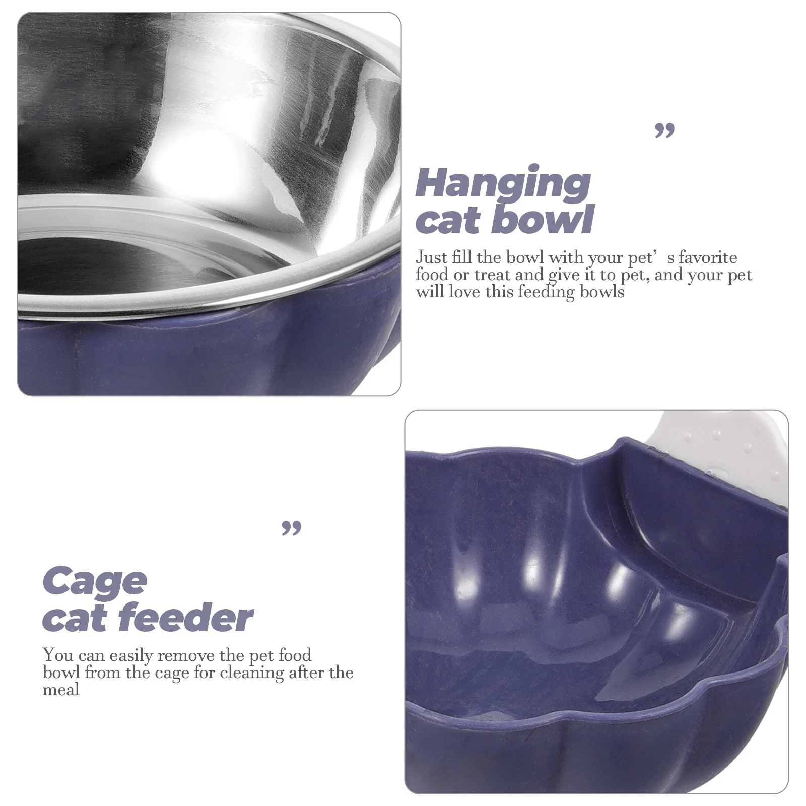 

Hanging Pet Bowl Rabbit Dog Feeder Crate Puppy Supply Cage Attached Plastic Shatter Resistant Stainless Steel Large Small Pets