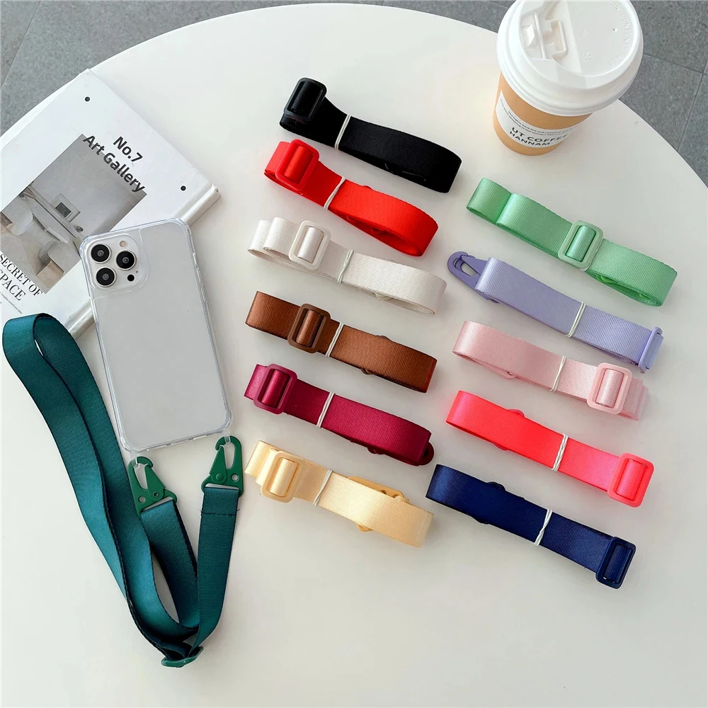 Shockproof Transparent Crossbody Necklace Strap Cord Phone Case For iPhone 15 Pro 14 13 12 11 Pro Max 15Plus Acrylic Clear Cover