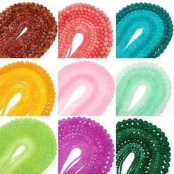 Natural Chalcedony Stone Beads Multicolor Loose Spacer Jades Stone Bead for DIY Bracelet Necklace Jewelry Making Accessories