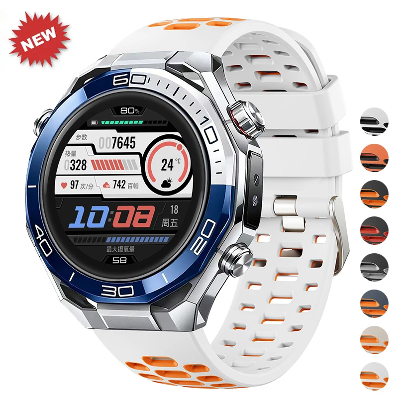 22mm Atmungsaktives Silikonarmband für Huawei Watch 6 GT6 5 Pro Ersatz-Uhrenarmband GT 4 3 SE 2 Pro 46mm Ultimate Runner Armbänder