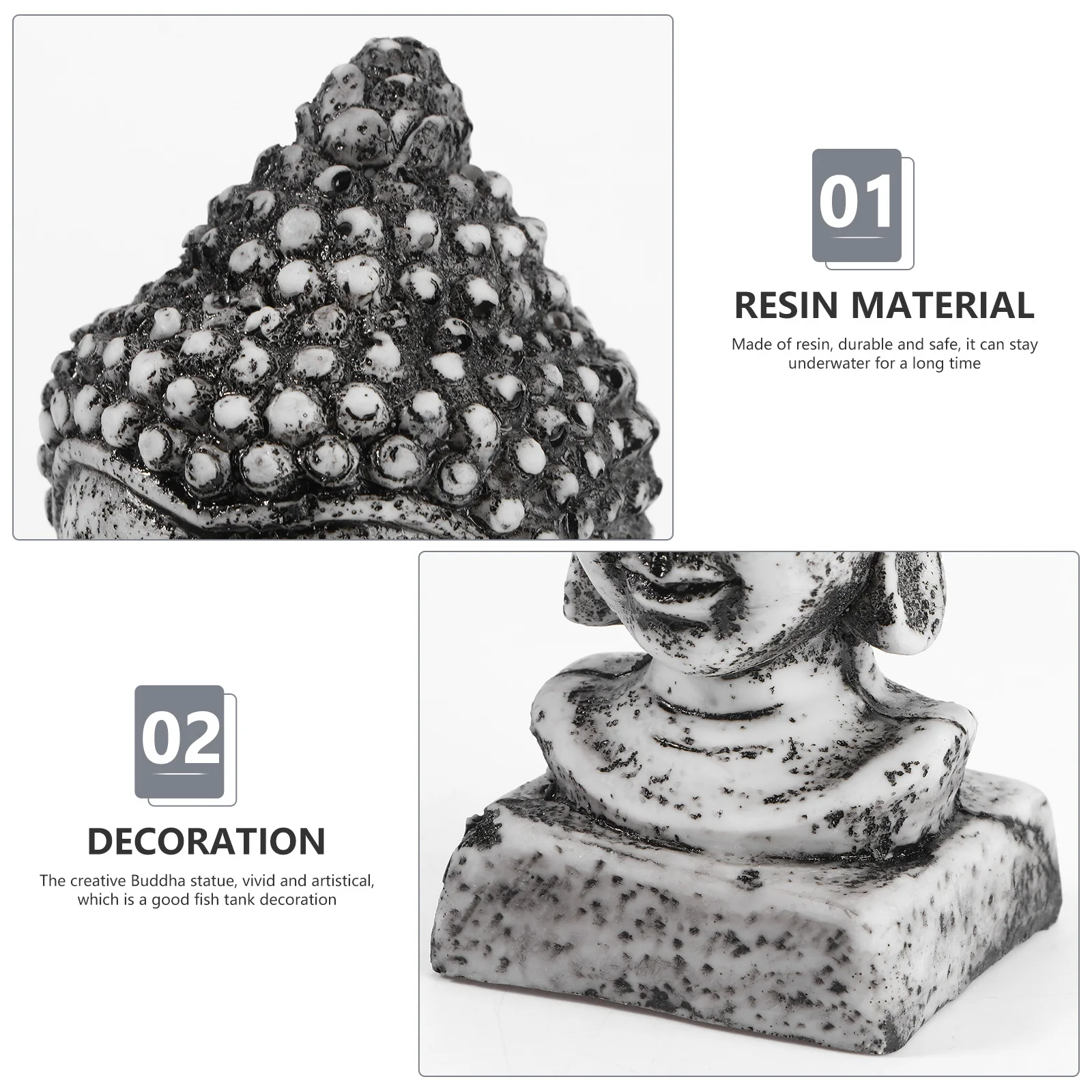 

1Pcs Resin Buddha Statue Fish Tank Decoration Aquarium Ornament Safe Artistic Landscape Decor