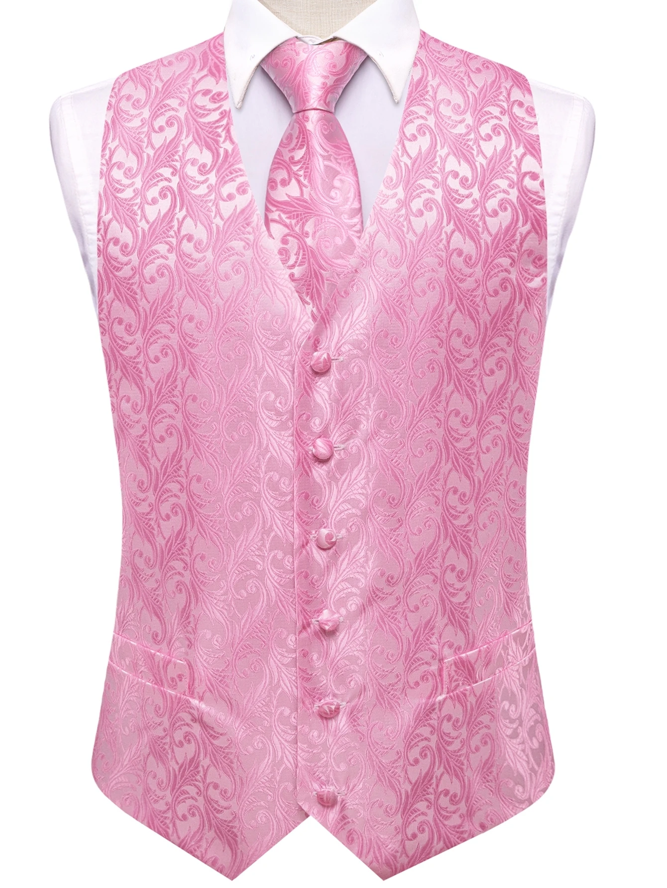 Men Pink Tie Handkerchief Thre - Men Formal Wear Pink review and price