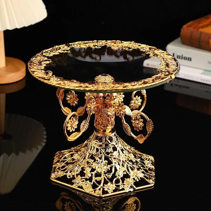 European style one-layer base hollow fruit plate dried fruit plate