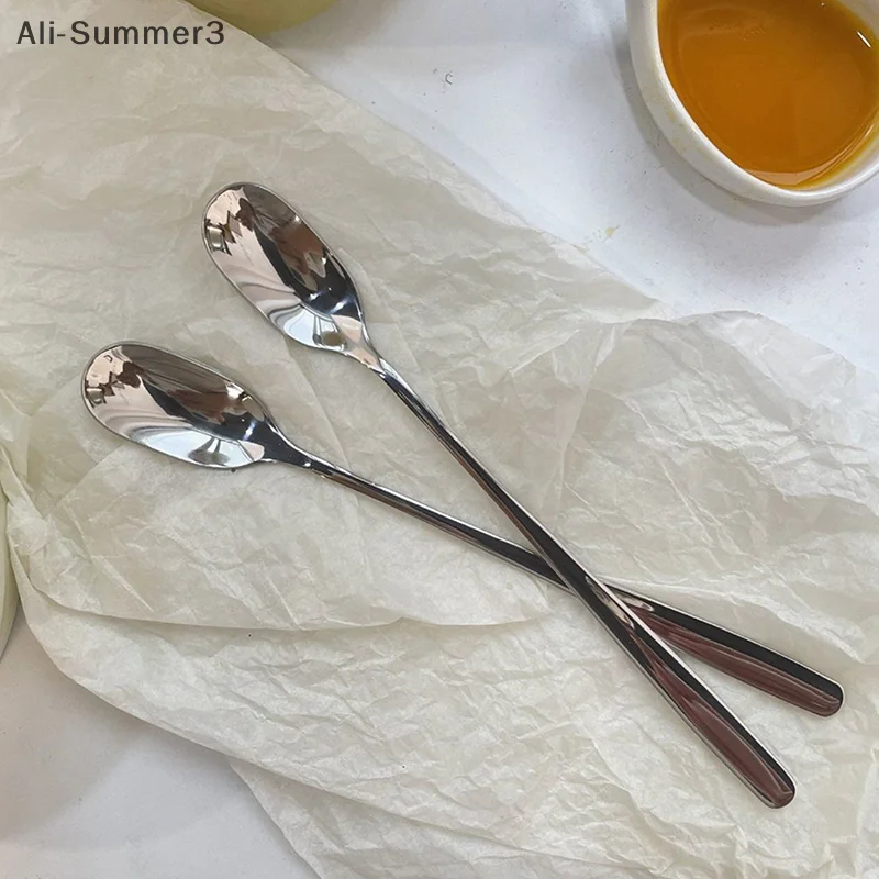 

Ложка для перемешивания с длинной ручкой из нержавеющей стали, ложки для кофе, чая, десертная ложка, стержень для перемешивания, кухонные аксессуары