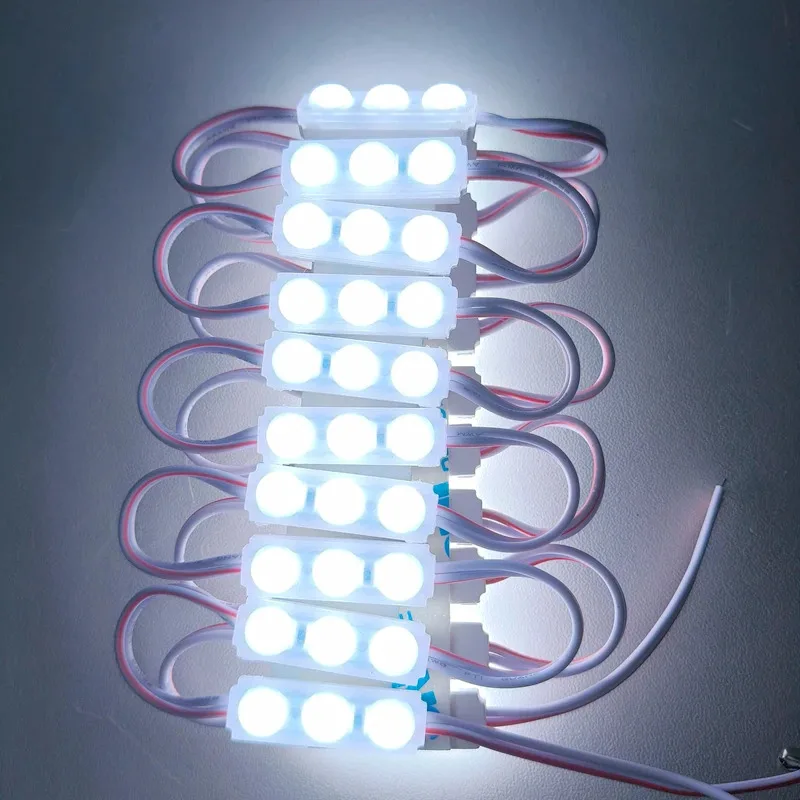 

100pcs/lot 3LED Injection with Lens 2835 LED Module Waterproof LED Back Light Backlight for Sign Channel Letter DC12V 1.2W IP67