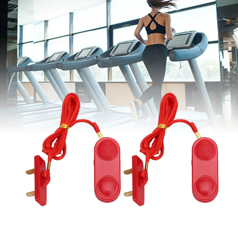 2pcs Rectangular Double Insert Treadmill Security Key 12.5x40mm Size Red Running Machine Security Key Treadmill Safety Key