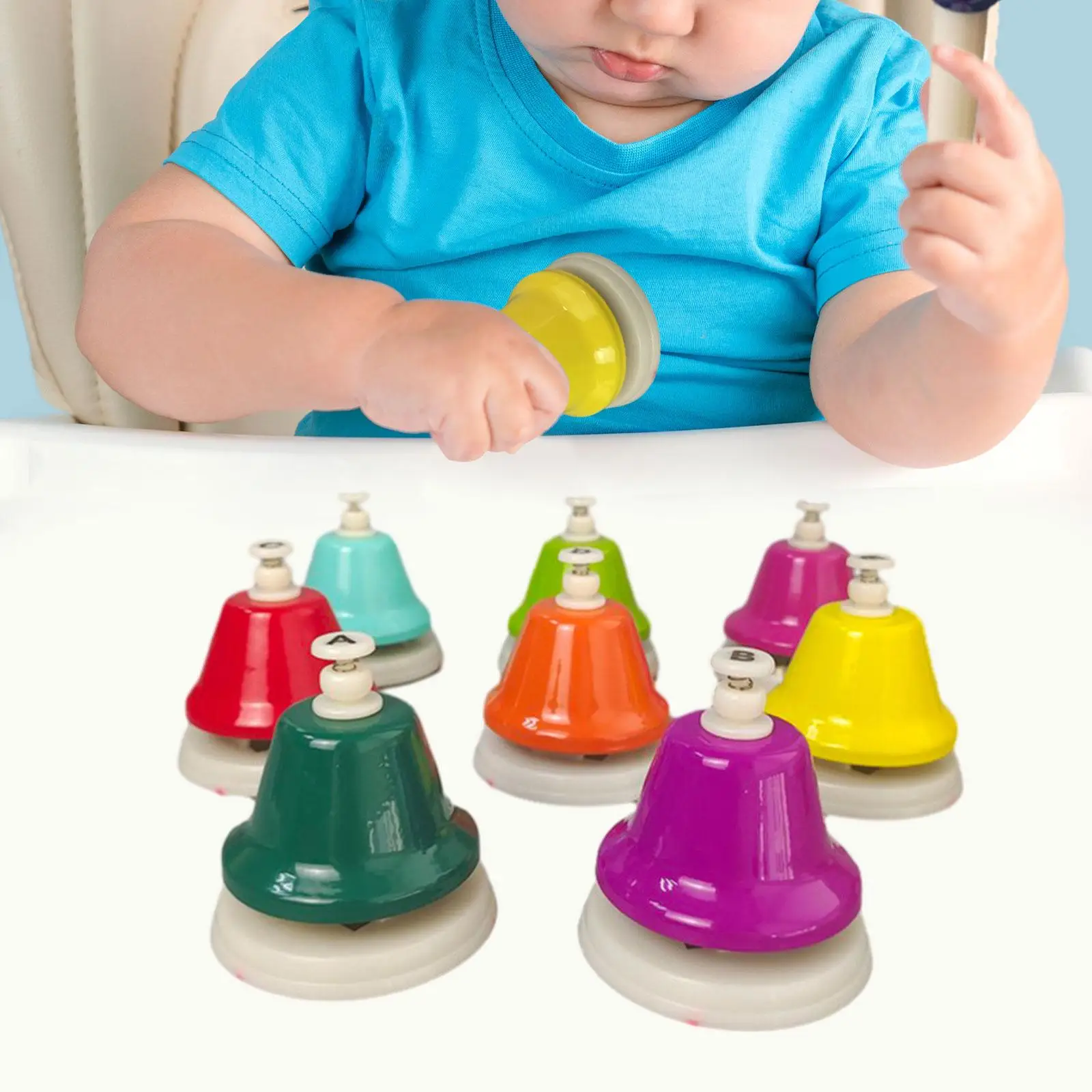 Kids Play Desk Bells Musical Instrument Musical Learning Toys Diatonic Musical Handbells Percussion Instruments Kindergarten